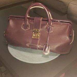 Louis Vuitton Aubergine Leather Suhali GM